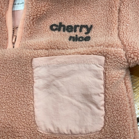 Zara Teddybear Cherry Nice Pink Sweat Suit  size 12 - 18 Months - Picture 2 of 6